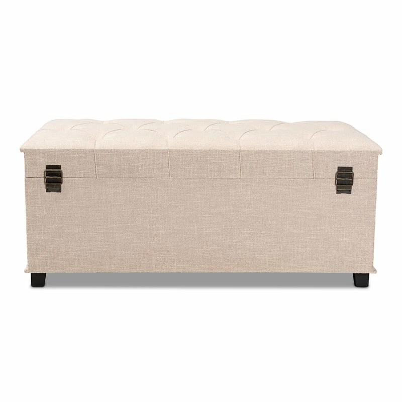Budget ✨ Baxton Studio Kyra Fabric Upholstered Coffee Table With Storage In Beige ⌛ 6 Budget ✨ Baxton Studio Kyra Fabric Upholstered Coffee Table With Storage In Beige ⌛ - Image 6