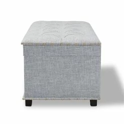 Promo ⭐ Baxton Studio Kyra Fabric Upholstered Coffee Table With Storage In Gray 🥰 -Bedroom Benches Store 1975643 3 L