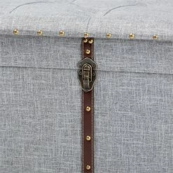 Promo ⭐ Baxton Studio Kyra Fabric Upholstered Coffee Table With Storage In Gray 🥰 -Bedroom Benches Store 1975643 6 L