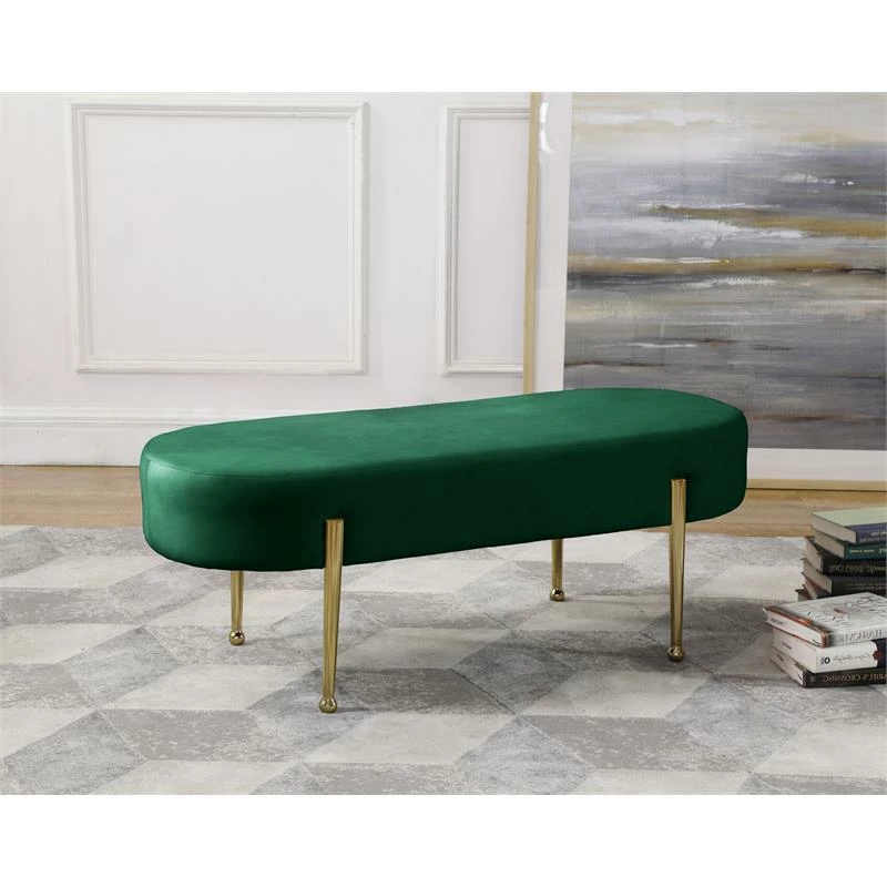 Wholesale π Meridian Furniture Gia Contemporary Velvet Bench In Green π 2 Wholesale π Meridian Furniture Gia Contemporary Velvet Bench In Green π - Image 2