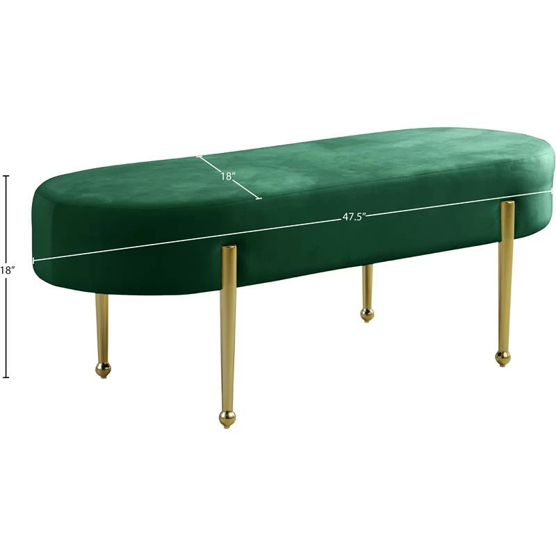 Wholesale π Meridian Furniture Gia Contemporary Velvet Bench In Green π 6 Wholesale π Meridian Furniture Gia Contemporary Velvet Bench In Green π - Image 6