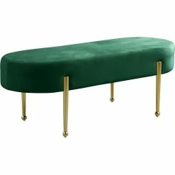 Wholesale 🔔 Meridian Furniture Gia Contemporary Velvet Bench In Green 🎁