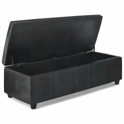 Wholesale π Simpli Home Castleford 48" Contemporary Rectangle Ottoman In Black Faux Leather β 10 Wholesale π Simpli Home Castleford 48" Contemporary Rectangle Ottoman In Black Faux Leather β -Bedroom Benches Store 1982873 2 L