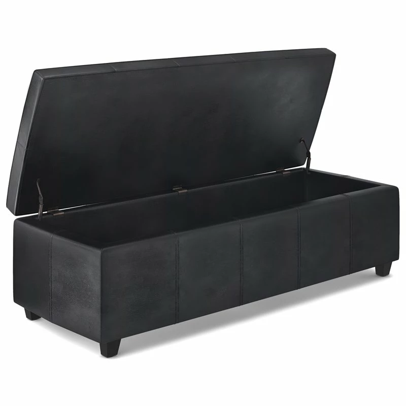 Wholesale π Simpli Home Castleford 48" Contemporary Rectangle Ottoman In Black Faux Leather β 3 Wholesale π Simpli Home Castleford 48" Contemporary Rectangle Ottoman In Black Faux Leather β - Image 3