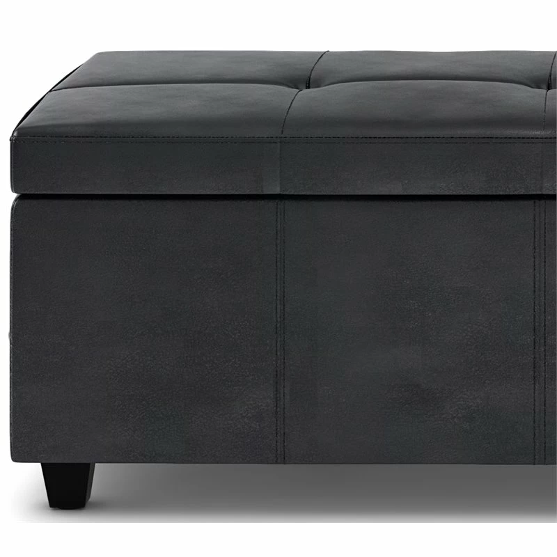 Wholesale π Simpli Home Castleford 48" Contemporary Rectangle Ottoman In Black Faux Leather β 5 Wholesale π Simpli Home Castleford 48" Contemporary Rectangle Ottoman In Black Faux Leather β - Image 5
