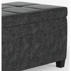 Wholesale π Simpli Home Castleford 48" Contemporary Rectangle Ottoman In Black Faux Leather β 14 Wholesale π Simpli Home Castleford 48" Contemporary Rectangle Ottoman In Black Faux Leather β -Bedroom Benches Store 1982873 6 L