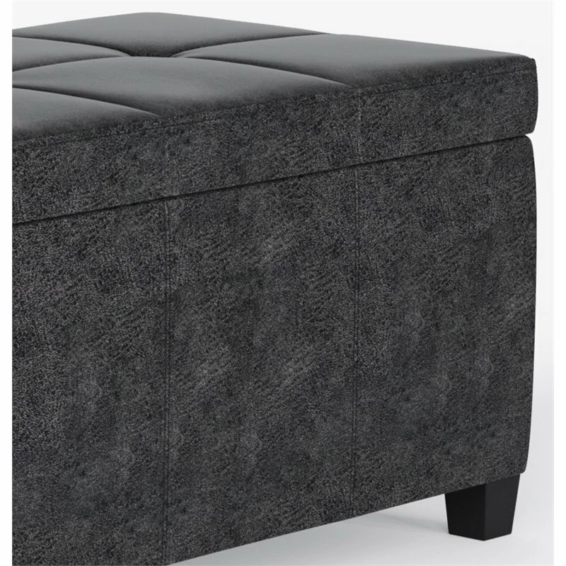 Wholesale π Simpli Home Castleford 48" Contemporary Rectangle Ottoman In Black Faux Leather β 7 Wholesale π Simpli Home Castleford 48" Contemporary Rectangle Ottoman In Black Faux Leather β - Image 7