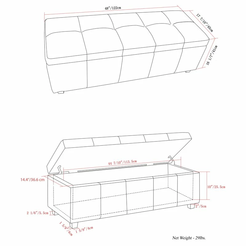 Wholesale π Simpli Home Castleford 48" Contemporary Rectangle Ottoman In Black Faux Leather β 8 Wholesale π Simpli Home Castleford 48" Contemporary Rectangle Ottoman In Black Faux Leather β - Image 8