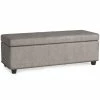 Cheap 😀 Simpli Home Kingsley Faux Leather Bedroom Bench With Storage In Distressed Gray ❤️