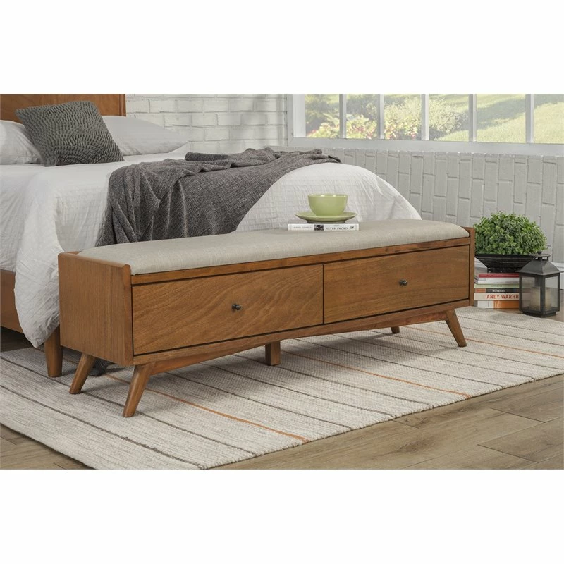 Best deal โ Alpine Furniture Flynn Bedroom Bench In Acorn Brown ๐ 2 Best deal โ Alpine Furniture Flynn Bedroom Bench In Acorn Brown ๐ - Image 2