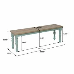 Cheap 💯 PRI Home Fare Blue Farmhouse Wood Dining Bench ⭐ -Bedroom Benches Store 1987585 10 L