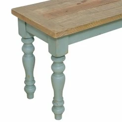 Cheap 💯 PRI Home Fare Blue Farmhouse Wood Dining Bench ⭐ -Bedroom Benches Store 1987585 8 L