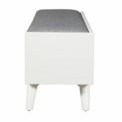 Top 10 👏 Alpine Furniture Flynn Wood Bench In White 😍 -Bedroom Benches Store 2001914 3 L