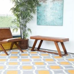 Wholesale β Ashcroft Mid Century Modern Poller Cognac Tan Leather Bench π 10 Wholesale β Ashcroft Mid Century Modern Poller Cognac Tan Leather Bench π -Bedroom Benches Store 2014078 4 L