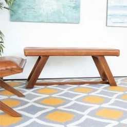 Wholesale β Ashcroft Mid Century Modern Poller Cognac Tan Leather Bench π 11 Wholesale β Ashcroft Mid Century Modern Poller Cognac Tan Leather Bench π -Bedroom Benches Store 2014078 5 L