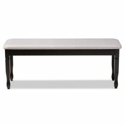Brand new 🎉 Baxton Studio Grey Upholstered And Brown Finished Wood Dining Bench 🔥