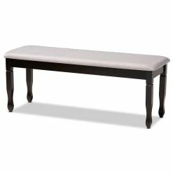 Brand new 🎉 Baxton Studio Grey Upholstered And Brown Finished Wood Dining Bench 🔥 -Bedroom Benches Store 2016281 L