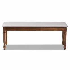 Budget 👍 Baxton Studio Grey Upholstered And Walnut Brown Finished Wood Dining Bench 😍