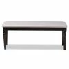 Cheap 🤩 Baxton Studio Grey Upholstered And Brown Finished Wood Dining Bench 🤩