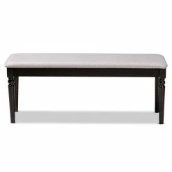 Cheap 🤩 Baxton Studio Grey Upholstered And Brown Finished Wood Dining Bench 🤩