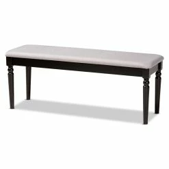 Cheap 🤩 Baxton Studio Grey Upholstered And Brown Finished Wood Dining Bench 🤩 -Bedroom Benches Store 2016284 L