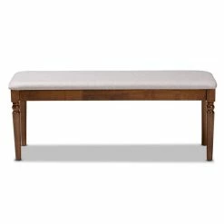 Budget π Baxton Studio Grey Upholstered And Walnut Brown Finished Wood Dining Bench π