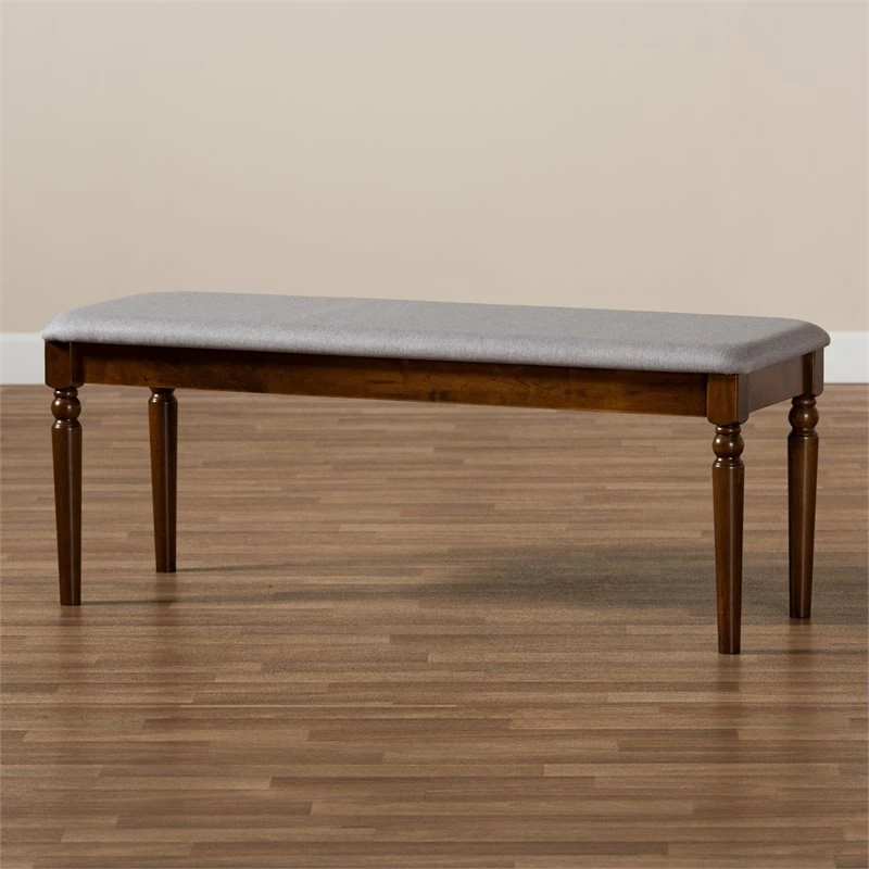 Budget π Baxton Studio Grey Upholstered And Walnut Brown Finished Wood Dining Bench π 5 Budget π Baxton Studio Grey Upholstered And Walnut Brown Finished Wood Dining Bench π - Image 5