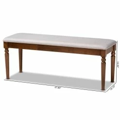 Budget π Baxton Studio Grey Upholstered And Walnut Brown Finished Wood Dining Bench π 12 Budget π Baxton Studio Grey Upholstered And Walnut Brown Finished Wood Dining Bench π -Bedroom Benches Store 2016286 6 L