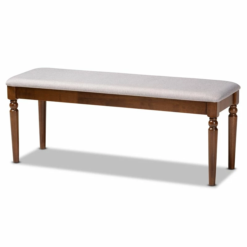 Budget π Baxton Studio Grey Upholstered And Walnut Brown Finished Wood Dining Bench π 7 Budget π Baxton Studio Grey Upholstered And Walnut Brown Finished Wood Dining Bench π - Image 7