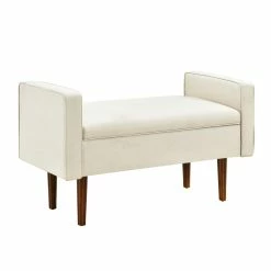 New β¨ Home Fare Mid Century Upholstered Bench With Storage - Cream Fabric π§¨