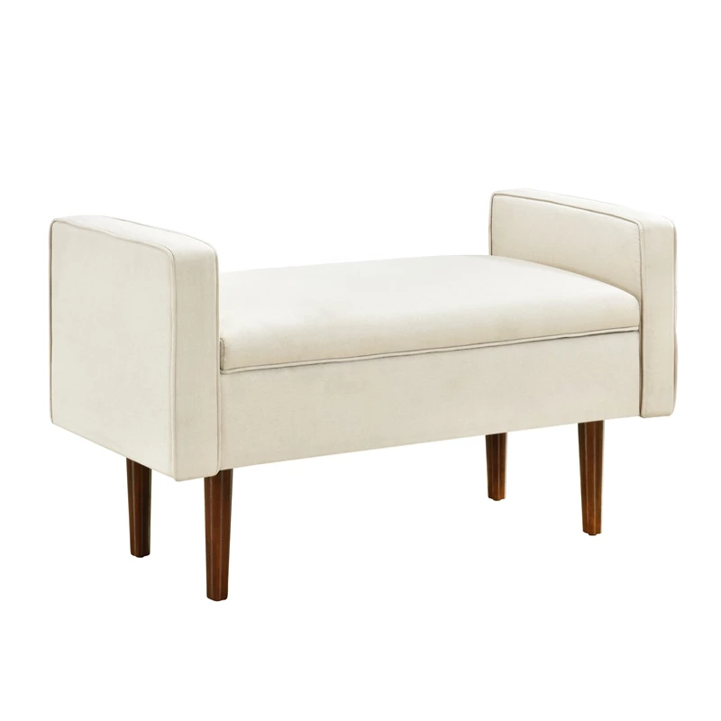 New β¨ Home Fare Mid Century Upholstered Bench With Storage - Cream Fabric 𧨠1 New β¨ Home Fare Mid Century Upholstered Bench With Storage - Cream Fabric π§¨