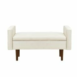 New ⨠Home Fare Mid Century Upholstered Bench With Storage - Cream Fabric 𧨠15 New ⨠Home Fare Mid Century Upholstered Bench With Storage - Cream Fabric 𧨠-Bedroom Benches Store 2025338 5 L