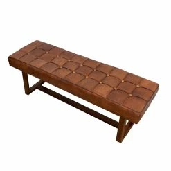 Cheapest ❤️ Allora Mid-Century Modern Rectangular Genuine Leather Bench In Tan ❤️ 12 Cheapest ❤️ Allora Mid-Century Modern Rectangular Genuine Leather Bench In Tan ❤️ -Bedroom Benches Store 2108451 2 L