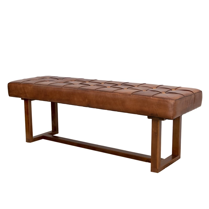 Cheapest ❤️ Allora Mid-Century Modern Rectangular Genuine Leather Bench In Tan ❤️ 1 Cheapest ❤️ Allora Mid-Century Modern Rectangular Genuine Leather Bench In Tan ❤️