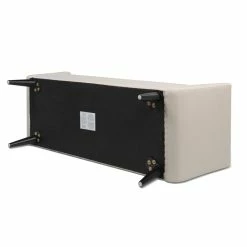 Best Pirce 🎁 Allora Mid-Century Modern Entryway Storage Bench In Sky Neutral 😉 -Bedroom Benches Store 2110360 7 L