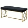 Cheapest 🔥 Best Master Furniture Best Master Velvet And Stainless Steel Bench In Black And Gold ⭐