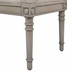Best deal 🧨 Jennifer Taylor Home Dauphin 60" Birch Wood Bench Lustrous Silver Gray 🌟 -Bedroom Benches Store 2118675 13 L