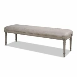 Best deal 𧨠Jennifer Taylor Home Dauphin 60" Birch Wood Bench Lustrous Silver Gray π