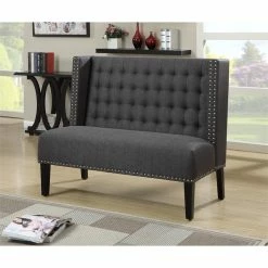 Best deal π Home Fare Tufted Nailhead Trim Entryway Bench In Anthracite Grey π 9 Best deal π Home Fare Tufted Nailhead Trim Entryway Bench In Anthracite Grey π -Bedroom Benches Store 2129992 2 L