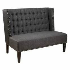 Best deal π Home Fare Tufted Nailhead Trim Entryway Bench In Anthracite Grey π
