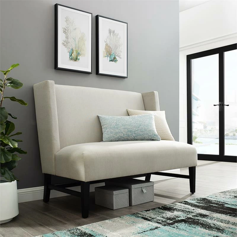 Best reviews of π Home Fare Shelter Back Wood Base Entryway Bench In Beige β 8 Best reviews of π Home Fare Shelter Back Wood Base Entryway Bench In Beige β - Image 8