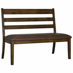 Wholesale 🔔 Home Fare HomeFare Wood Mid-Cenutry Slat Back Settee In Brown 🤩