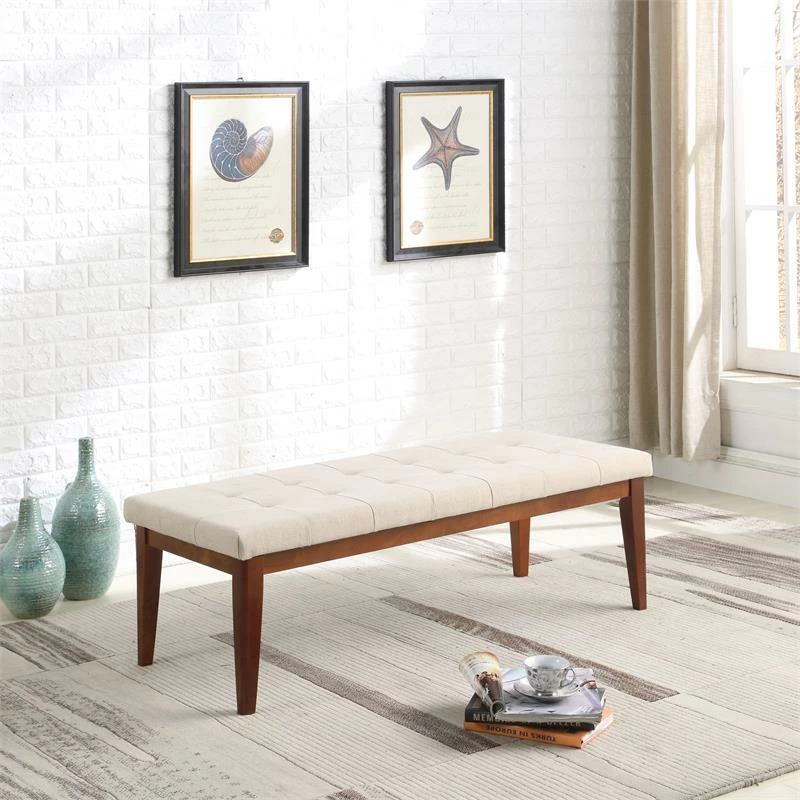 Top 10 π― ORE International Polyurethane Bench With Maple Wooden Leg In Beige π 2 Top 10 π― ORE International Polyurethane Bench With Maple Wooden Leg In Beige π - Image 2