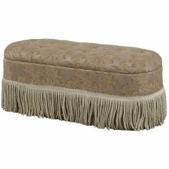 Best reviews of π ORE International 18" Tall Fabric Storage Bench With Fringes In Beige π