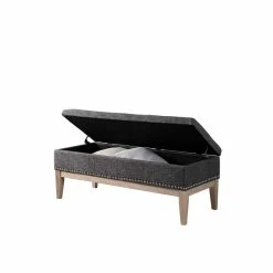 Best Pirce 🌟 ORE International 18" Tall Polyurethane Storage Bench In Brown/Gray 🌟 -Bedroom Benches Store 2133770 2 L