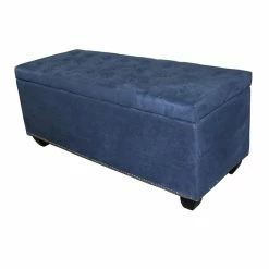 Budget 🛒 ORE International 18" Tall Polyurethane Storage Bench In Blue ❤️