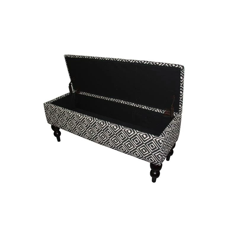 Promo β ORE International 17.5" Tall Polyurethane Storage Bench In Black/White 𧨠2 Promo β ORE International 17.5" Tall Polyurethane Storage Bench In Black/White 𧨠- Image 2