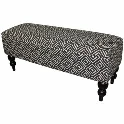 Promo ⌛ ORE International 17.5" Tall Polyurethane Storage Bench In Black/White 🧨