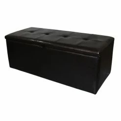 Best Pirce π ORE International 18.5" Transitional Polyurethane Storage Bench In Brown β