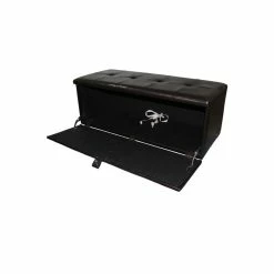 Best Pirce 👍 ORE International 18.5" Transitional Polyurethane Storage Bench In Brown ⌛ -Bedroom Benches Store 2133926 3 L